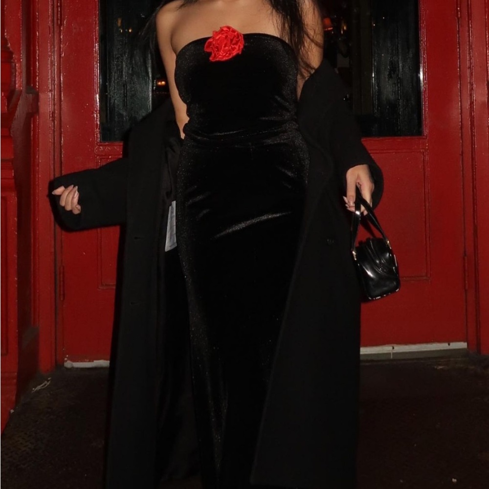 Reformation red velvet rose set